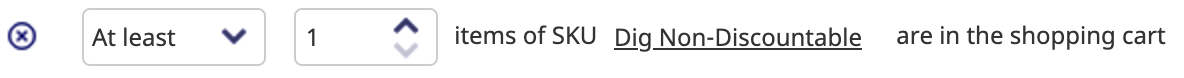 Promotion rule - the number of items of a particular SKU that must be in the shopping cart