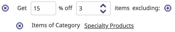 Discount rule - Applies a percentage discount to the specified number of items added to the shopping cart