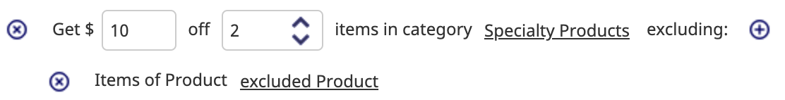 Discount rule - Applies a fixed currency value discount to the specified number of items added to the shopping cart from the specified category