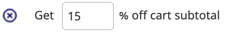 Discount rule - Applies a percentage discount amount off on the sub total value of the shopping cart