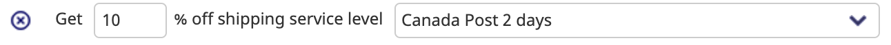 Discount rule - Applies a percentage discount to only the shipping portion of the shopping cart total