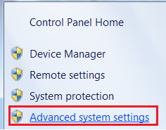 Windows System Settings - Advanced