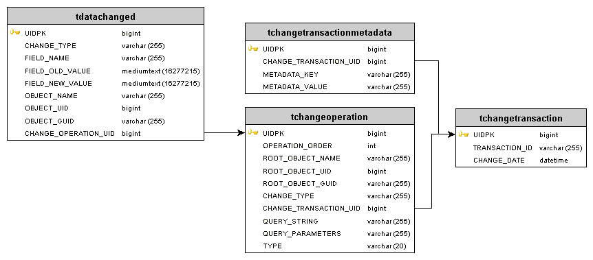 Object auditing database schema