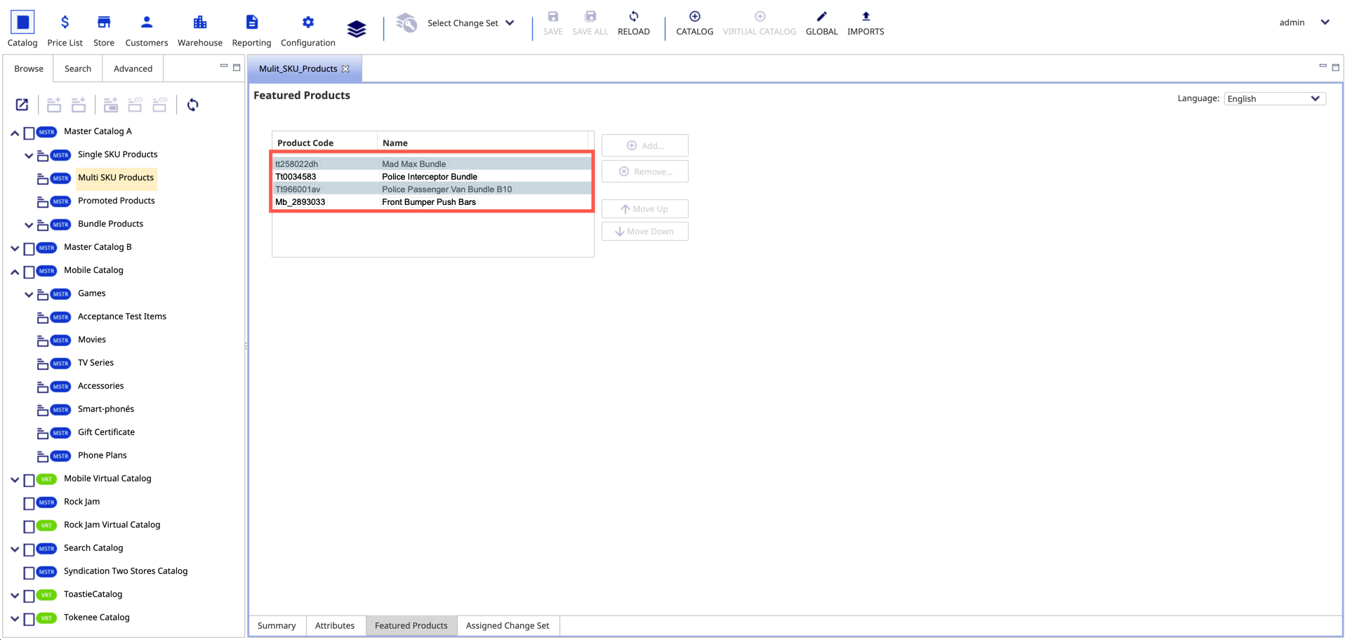 Featured Products tab