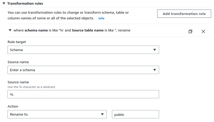 Migration Transformation Rule 1