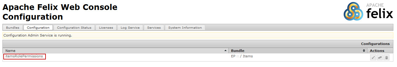 Set role permission in felix web console