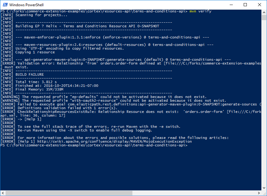 Module validation errors
